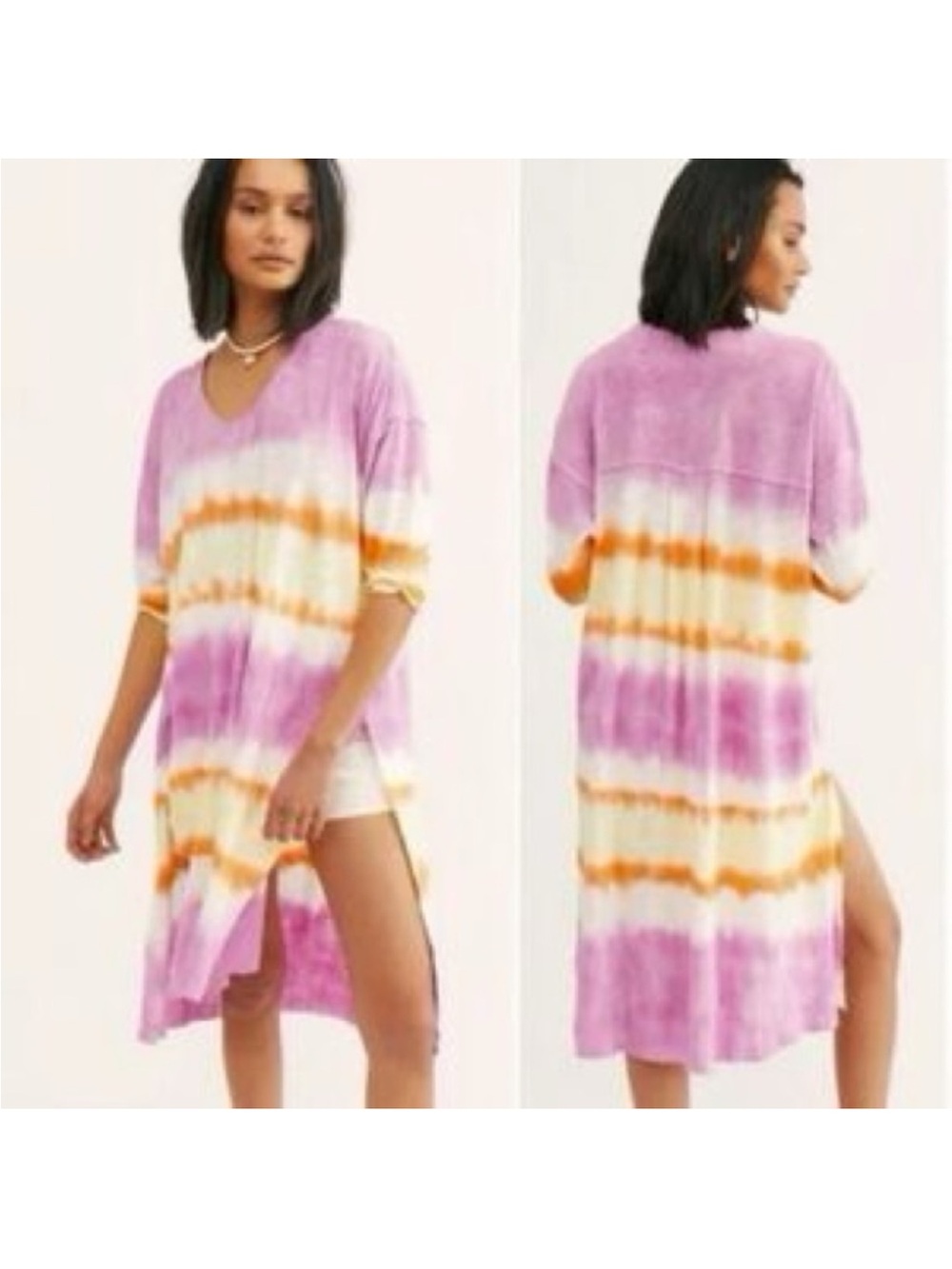 Free People We The Free Pomona T-shirt in the "Wild Bloom Combo" tie-dye pattern